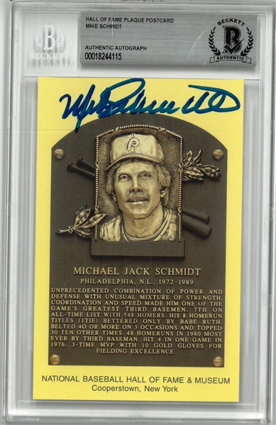 Mike Schmidt Autographed Hall of Fame Plaque