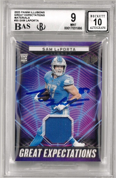Sam Laporta Autographed BGS 9 BAS 10 2023 Panini Illusions