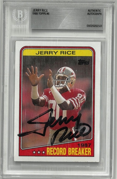 Jerry Rice Autographed 1988 Topps