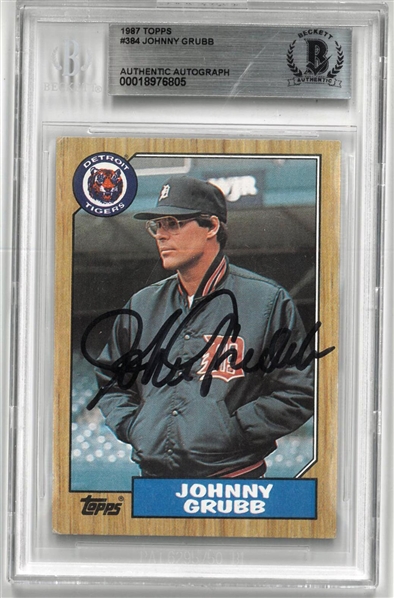 Johnny Grubb Autographed 1987 Topps