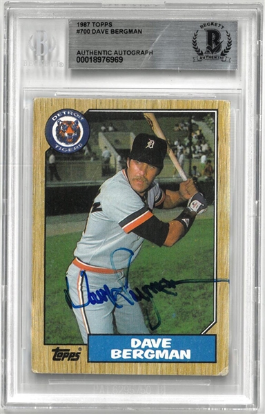 Dave Bergman Autographed 1987 Topps