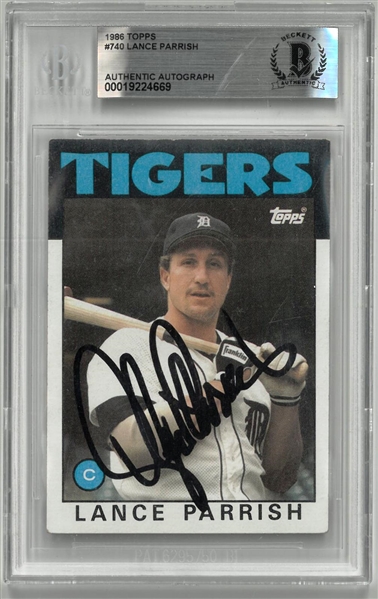 Lance Parrish Autographed 1986 Topps