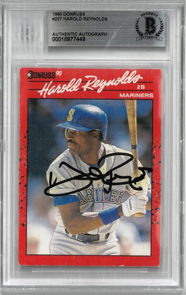 Harold Reynolds Autographed 1990 Donruss