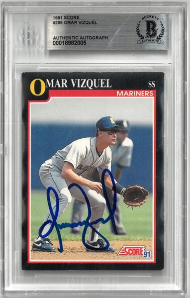 Omar Vizquel Autographed 1991 Score