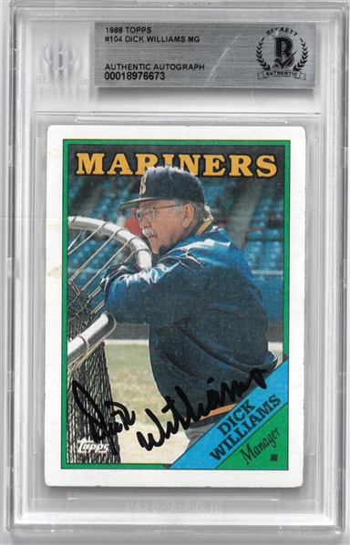 Dick Williams Autographed 1988 Topps