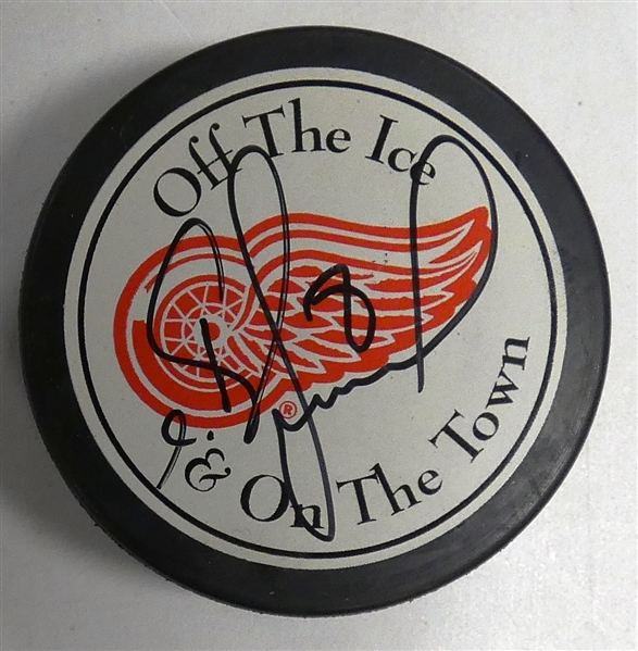 Igor Larionov Autographed Red Wings Puck