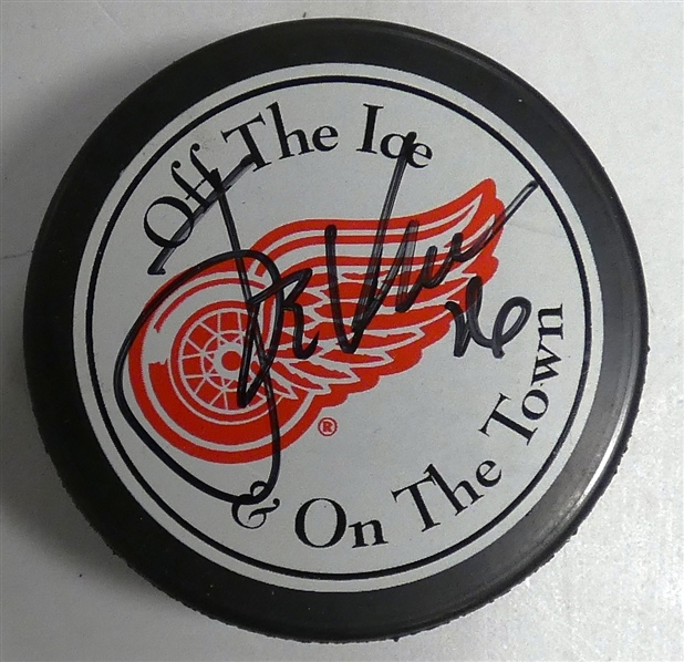 Joe Kocur Autographed Red Wings Puck