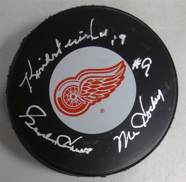 Gordie Howe Autographed Red Wings Puck