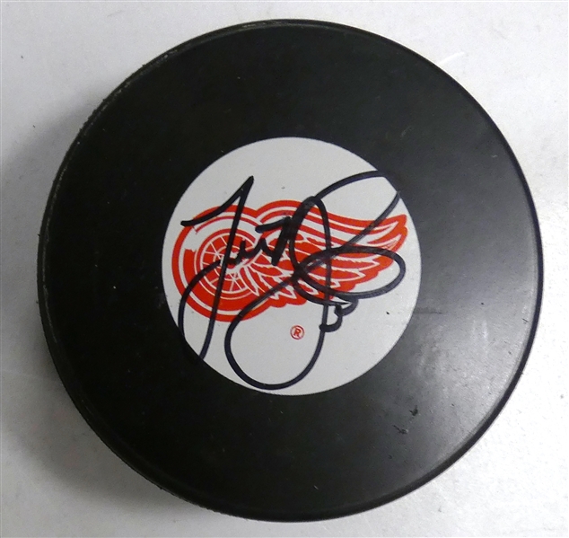 Justin Abdelkader Autographed Red Wings Puck