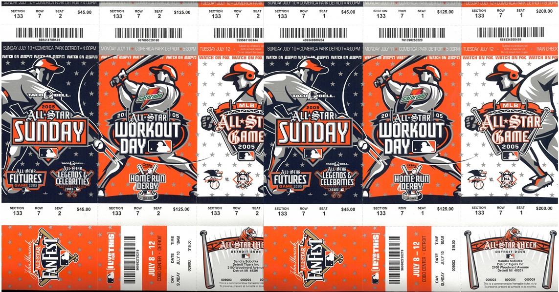 2005 MLB All Star Weekend Ticket Lot