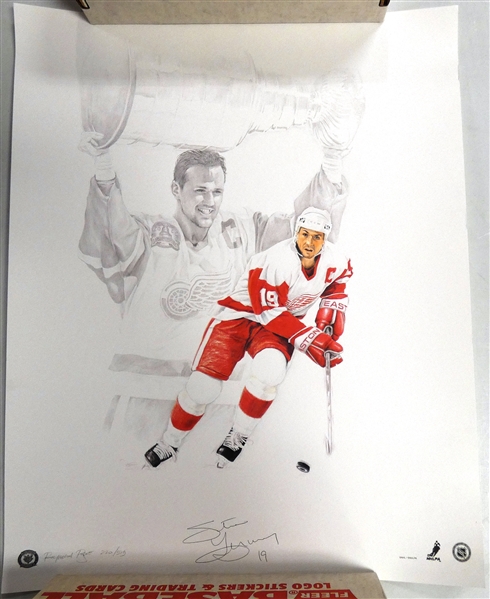 Steve Yzerman Autographed 19x24 Lithograph