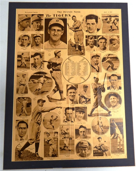 1931 Detroit Tigers Newspaper Page