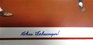 Charlie Gehringer Autographed Framed Litho (Pick up Only)