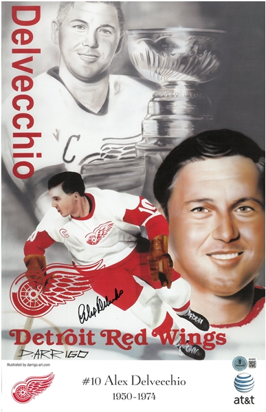 Alex Delvecchio Autographed 11x17 SGA Litho