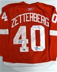 Henrik Zetterberg Game Worn & Autographed 2008 Red Wings Jersey