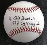 Dr. Mike Marshall Autographed Baseball w/ 1974 Cy Young NL
