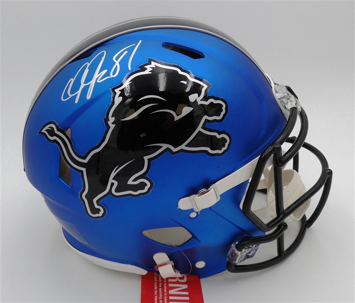 Calvin Johnson Autographed Detroit Lions Authentic Full Size Helmet