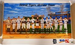 Detroit Tigers All Time Team Autographed Poster (Missing Gibby)