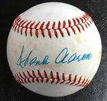 Hank Aaron Autographed Baseball