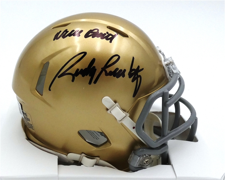 Rudy Ruettiger Autographed Notre Dame Mini Helmet