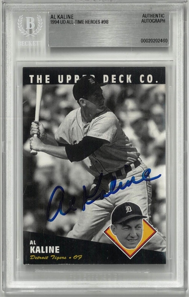 Al Kaline Autographed 1994 UD All-Time Heroes