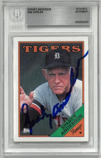 Sparky Anderson Autographed 1988 Topps