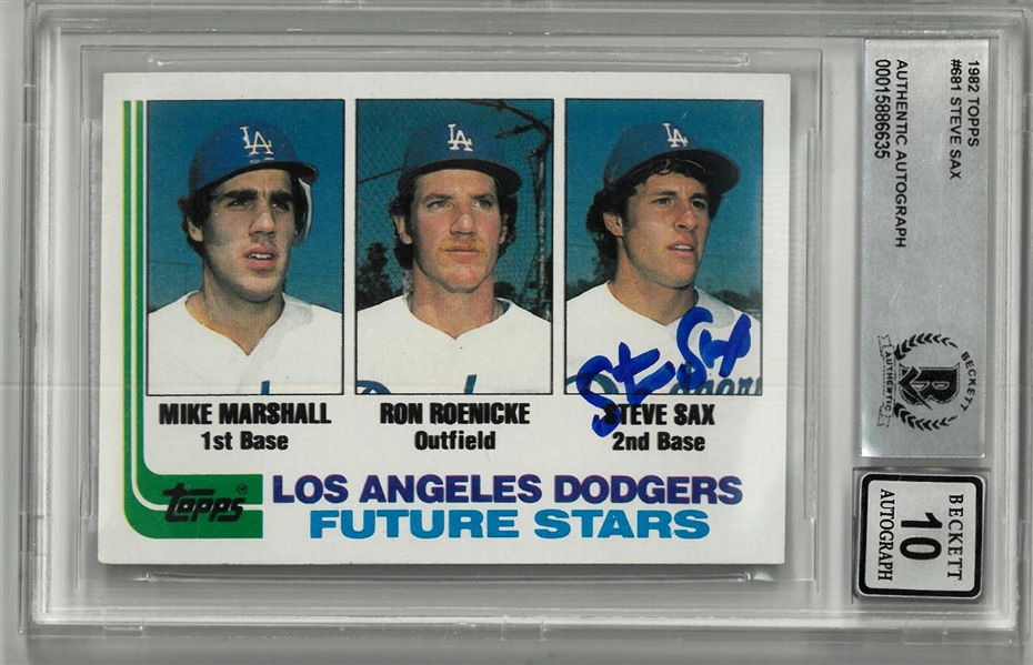 Steve Sax Autographed 1982 Topps Rookie Card