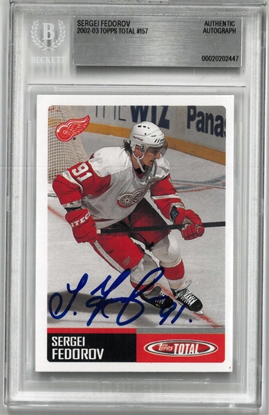 Sergei Fedorov Autographed 2002-03 Topps Total