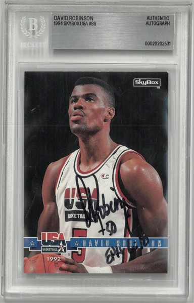 David Robinson Autographed 1994 Skybox USA