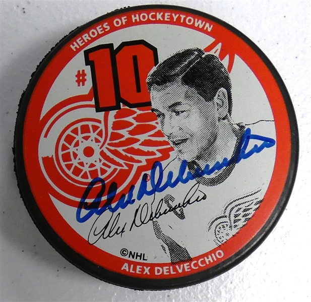 Alex Delvecchio Autographed Photo Puck