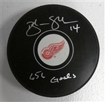 Brendan Shanahan Autographed Red Wings Puck w/ Goals