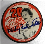 Mickey Redmond Autographed Photo Puck