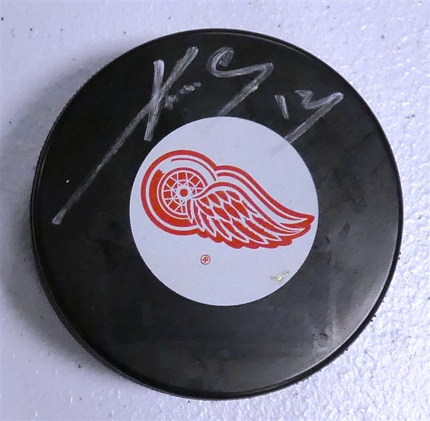 Pavel Datsyuk Autographed Red Wings Puck