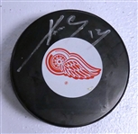 Pavel Datsyuk Autographed Red Wings Puck
