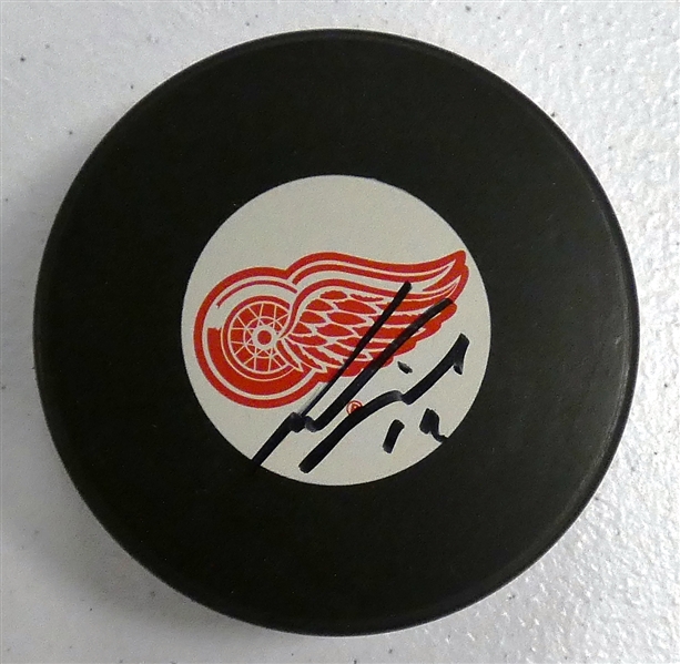 Gustav Nyquist Autographed Red Wings Puck