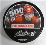 Patrick Kane Autographed 500th Goal Puck