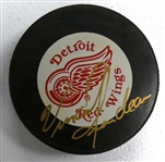Vincent Riendeau Autographed Red Wings Puck