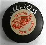 Sheldon Kennedy Autographed Red Wings Puck