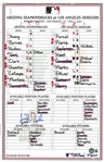 Kirk Gibson Autographed 5/1/2007 Lineup Card