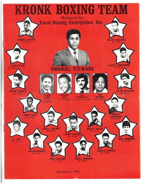 Kronk Boxing Team 1982 Program