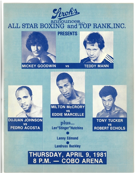1981 Cobo Arena Boxing Program