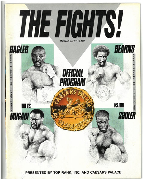1986 Boxing Program w/ Hearns & Hagler