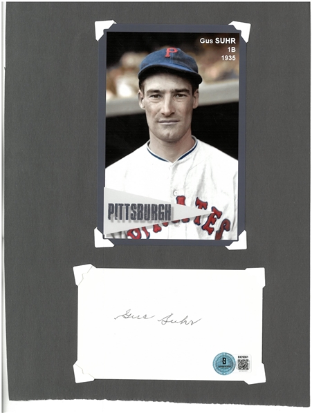 Gus Suhr Autographed 3x5 Index Card