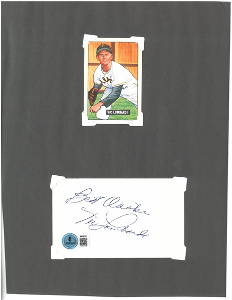Vic Lombardi Autographed 3x5 Index Card