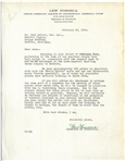 Lew Fonseca Signed Letter to Jack Zeller