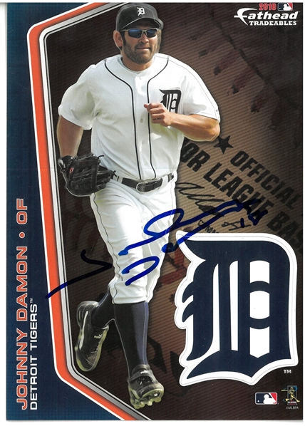 Johnny Damon Autographed 5x7 Fathead