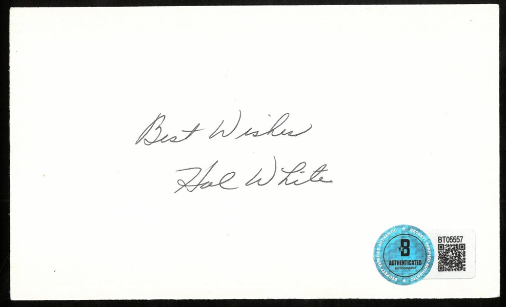 Hal White Autographed 3x5 Index Card