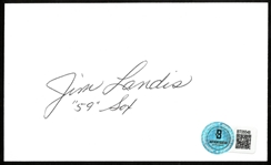 Jim Landis Autographed 3x5 Index Card