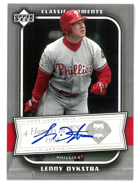 Lenny Dykstra 2005 Upper Deck Classic Moments Auto