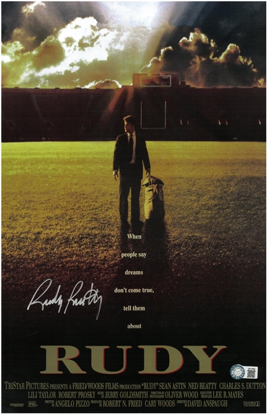 Rudy Ruettiger Autographed 11x17 Movie Poster